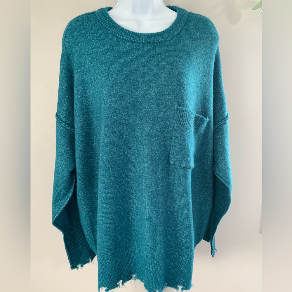 Zenana Outfitters Teal Crew Neck Sweater